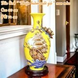  Bảo bình men màu đắp nổi 3D THUẬN BUỒM XUÔI GIÓ hàng Bát Tràng chính hãng BBVHTB 