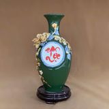  Bảo bình men màu đắp nổi 3D họa tiết CHỮ LỘC hàng Bát Tràng cao cấp BBVHL 