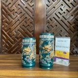  Ống hương rồng men xanh ngọc họa tiết đắp nổi - Gốm sứ Bát Tràng chính hãng 