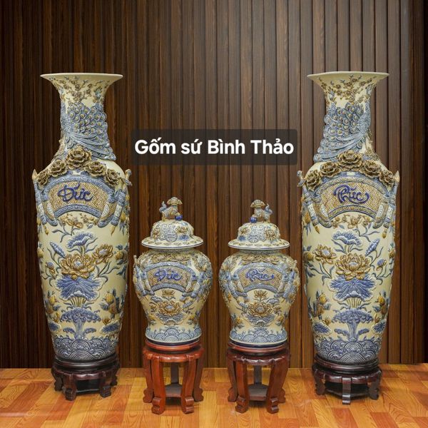  Chóe Phúc Đức đắp nổi - Gốm sứ Bát Tràng chính hãng 
