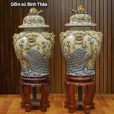  Chóe Công Đào đắp nổi - Gốm sứ Bát Tràng chính hãng 