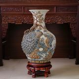  Tỏi men rạn đắp nổi 3D Công Đào Kênh Đuôi H80cm - Gốm sứ Bát Tràng cao cấp 