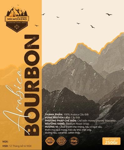 Cà Phê Arabica Bourbon Caturra Cầu Đất [250g] - Chế Biến Honey