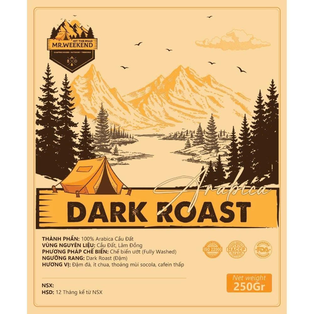 Cà Phê Arabica Cầu Đất Dark Roast 250g