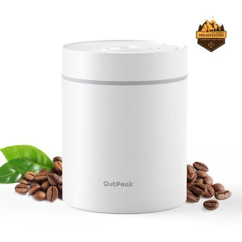 Hũ Hút Chân Không Cà Phê Inox OutPeak Pearl White 500g