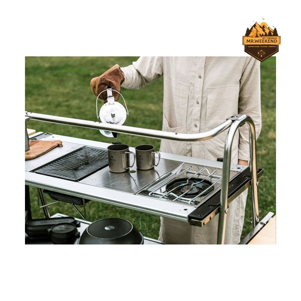 Bàn Bếp Dã Ngoại Inox Snow Peak Stainless Steel Kitchen Table (LV-310)