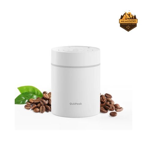 Hũ Hút Chân Không Cà Phê Inox OutPeak Pearl White 250g