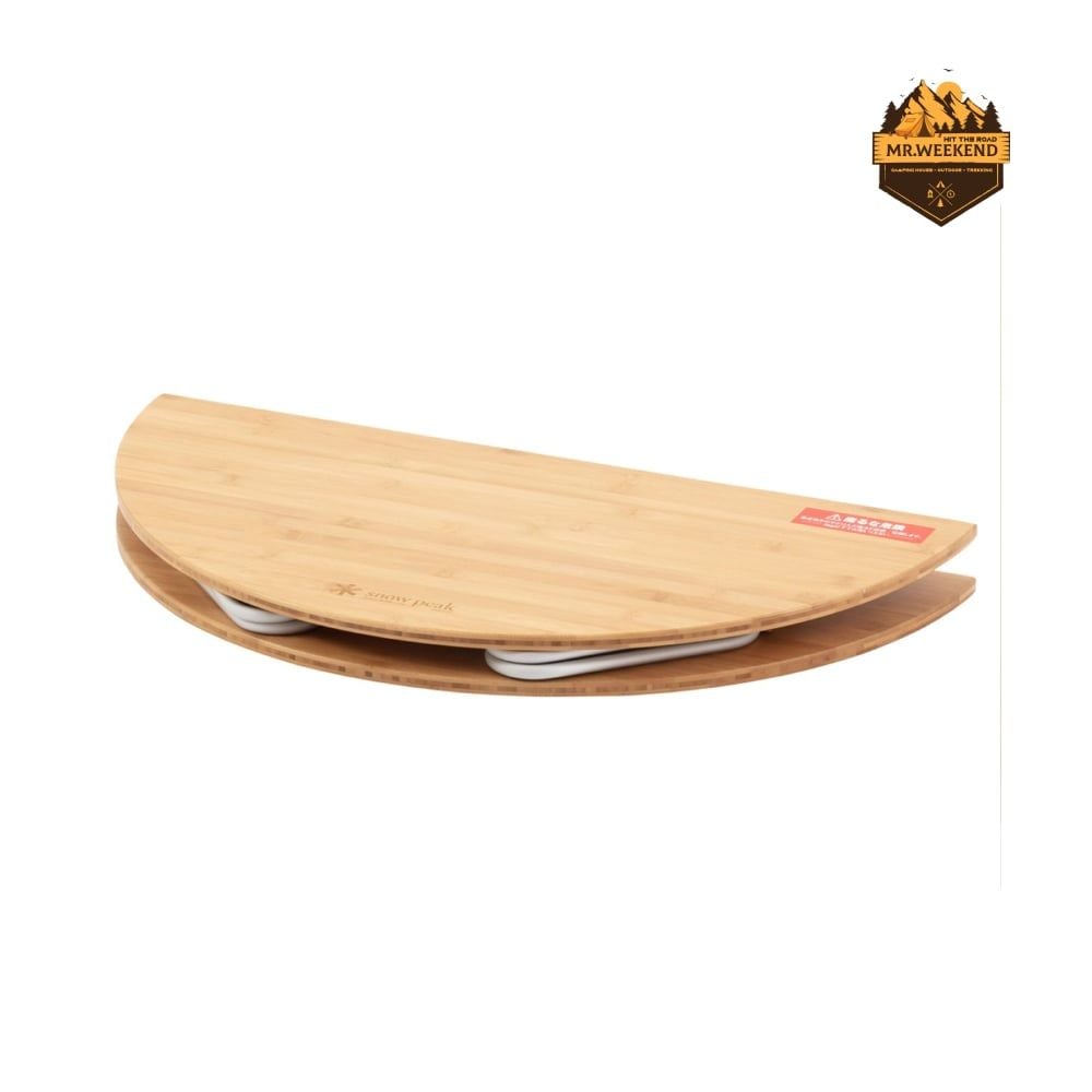 Bàn Tròn Gỗ Tre Dã Ngoại Snow Peak One-Action Low Table M LV-071TR
