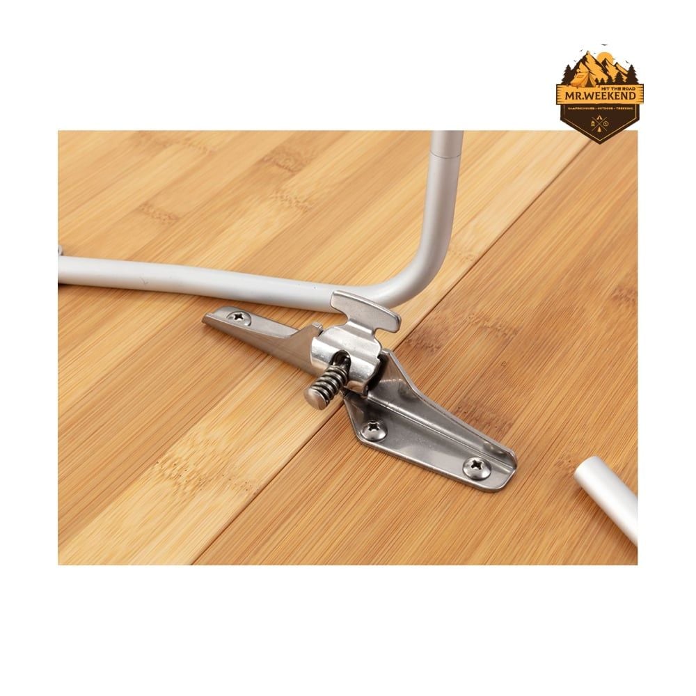 Bàn Tròn Gỗ Tre Dã Ngoại Snow Peak One-Action Low Table M LV-071TR
