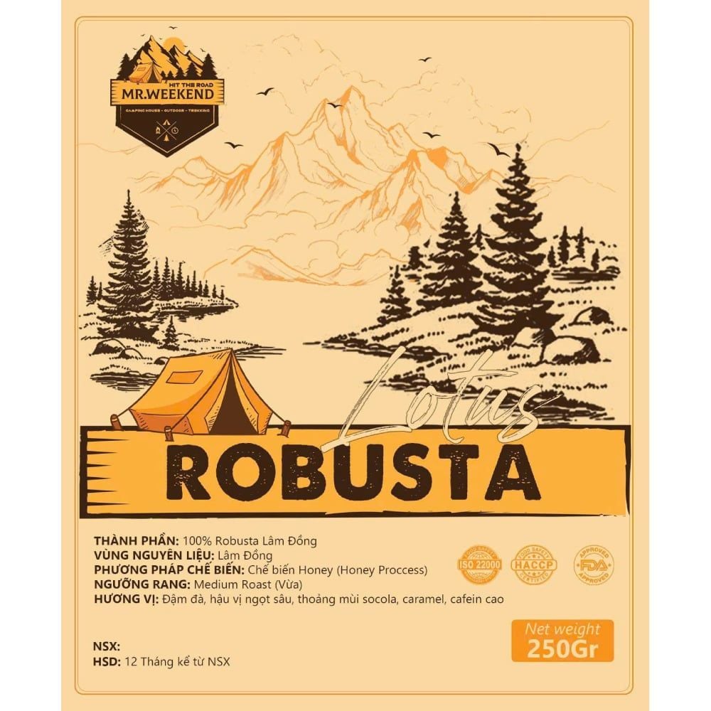 Cà Phê Robusta Lâm Đồng Honey Lotus 250g