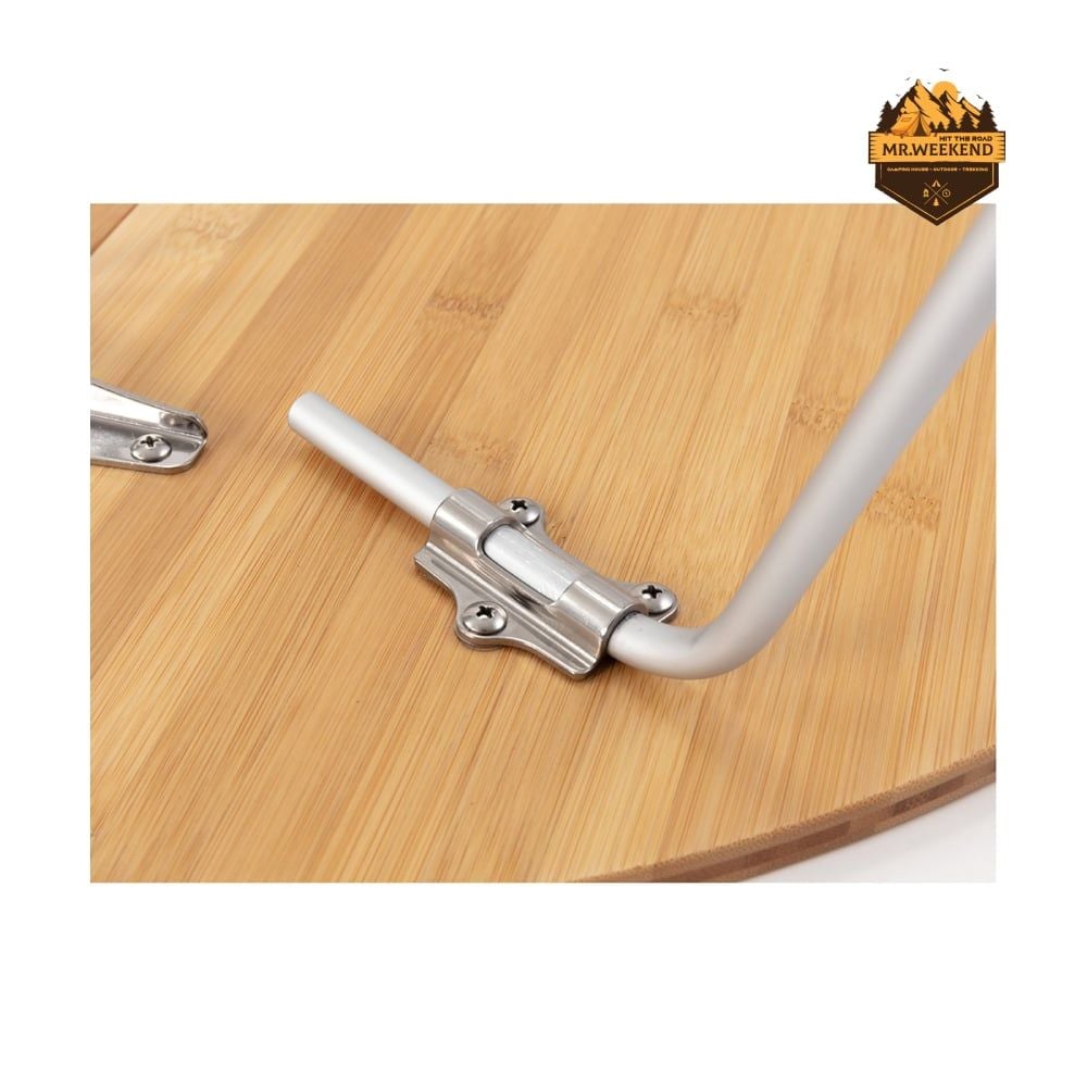 Bàn Tròn Gỗ Tre Dã Ngoại Snow Peak One-Action Low Table M LV-071TR