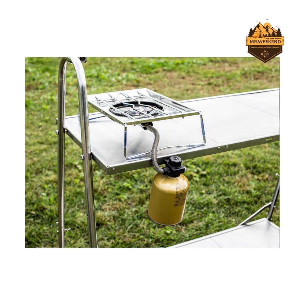 Bàn Bếp Dã Ngoại Inox Snow Peak Stainless Steel Kitchen Table (LV-310)