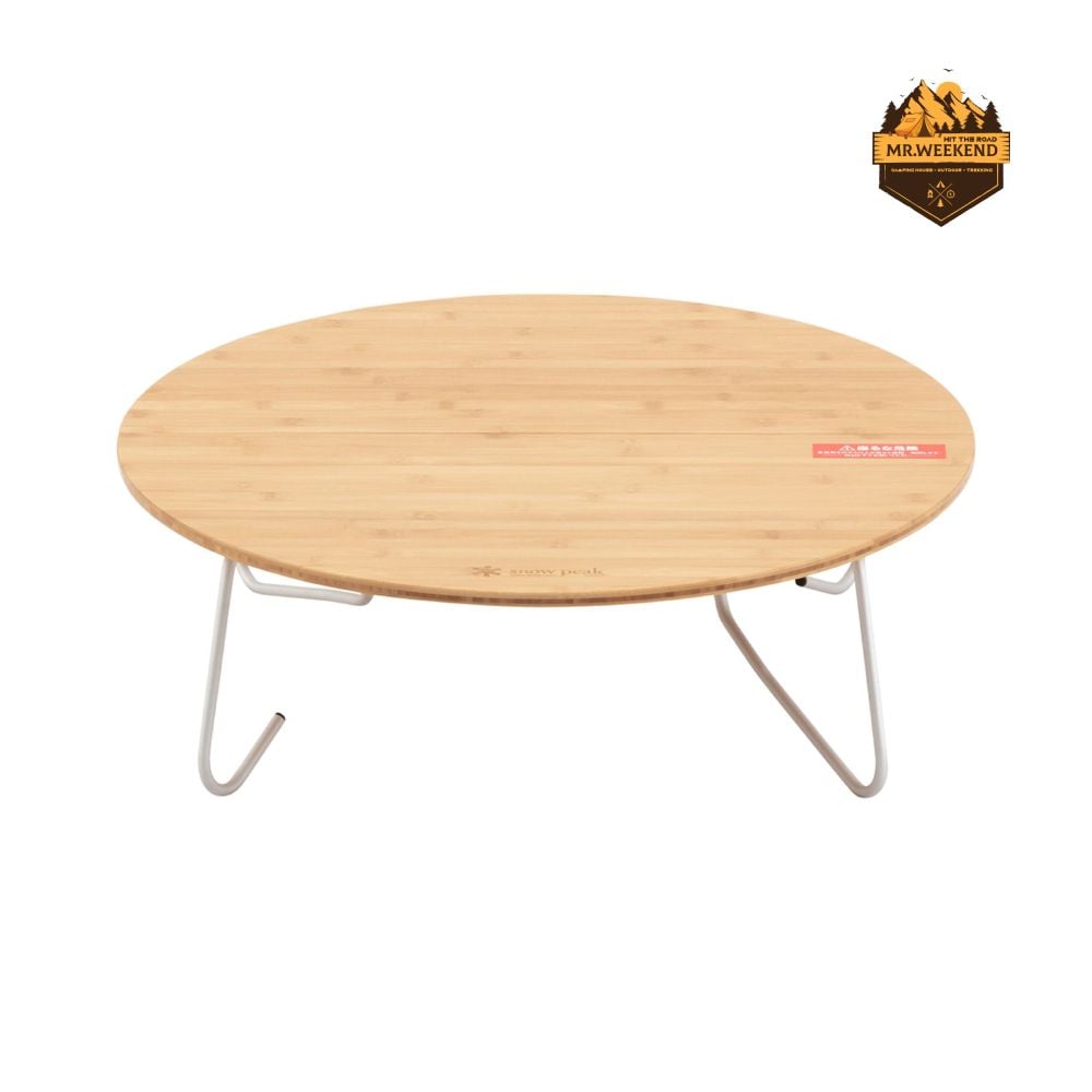 Bàn Tròn Gỗ Tre Dã Ngoại Snow Peak One-Action Low Table M LV-071TR
