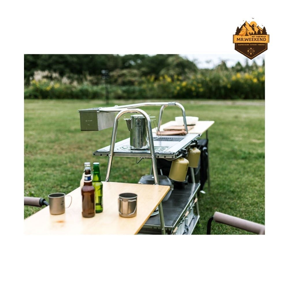 Bàn Bếp Dã Ngoại Inox Snow Peak Stainless Steel Kitchen Table (LV-310)