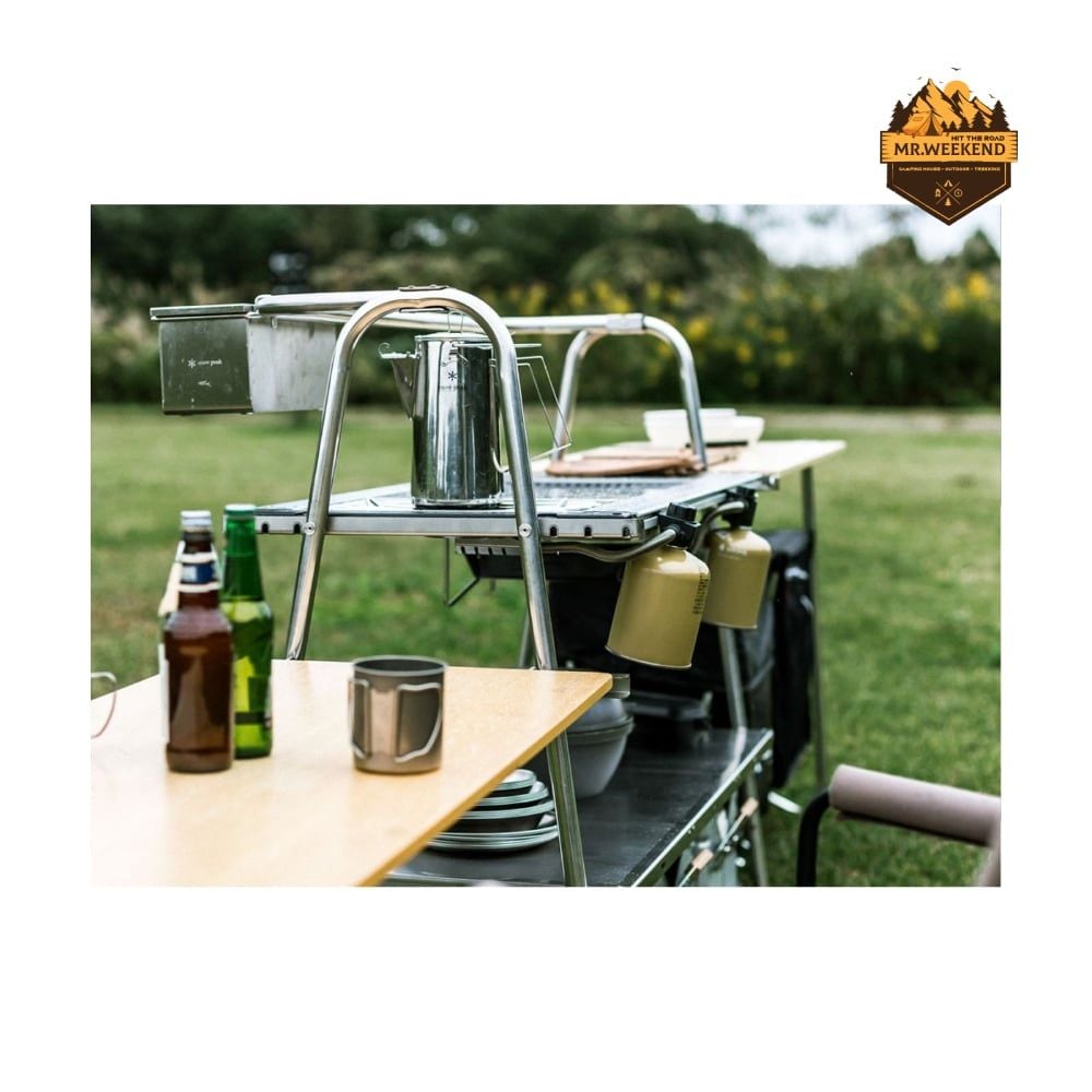Bàn Bếp Dã Ngoại Inox Snow Peak Stainless Steel Kitchen Table (LV-310)