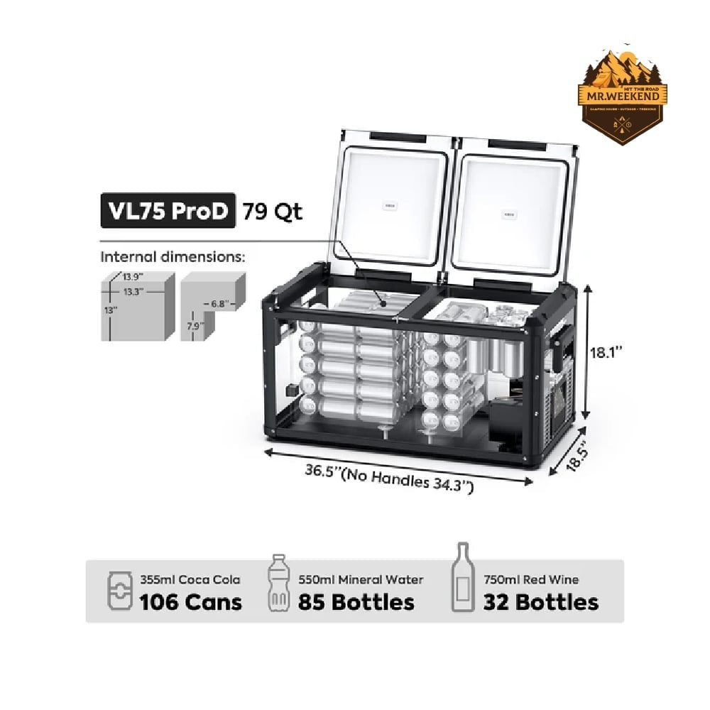 Tủ Lạnh Dã Ngoại Xe Hơi ICECO VL75ProD Dual Zone (75L)