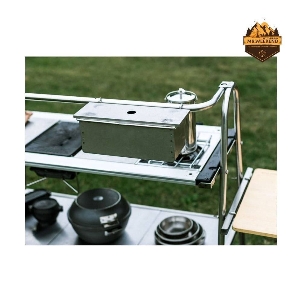 Bàn Bếp Dã Ngoại Inox Snow Peak Stainless Steel Kitchen Table (LV-310)