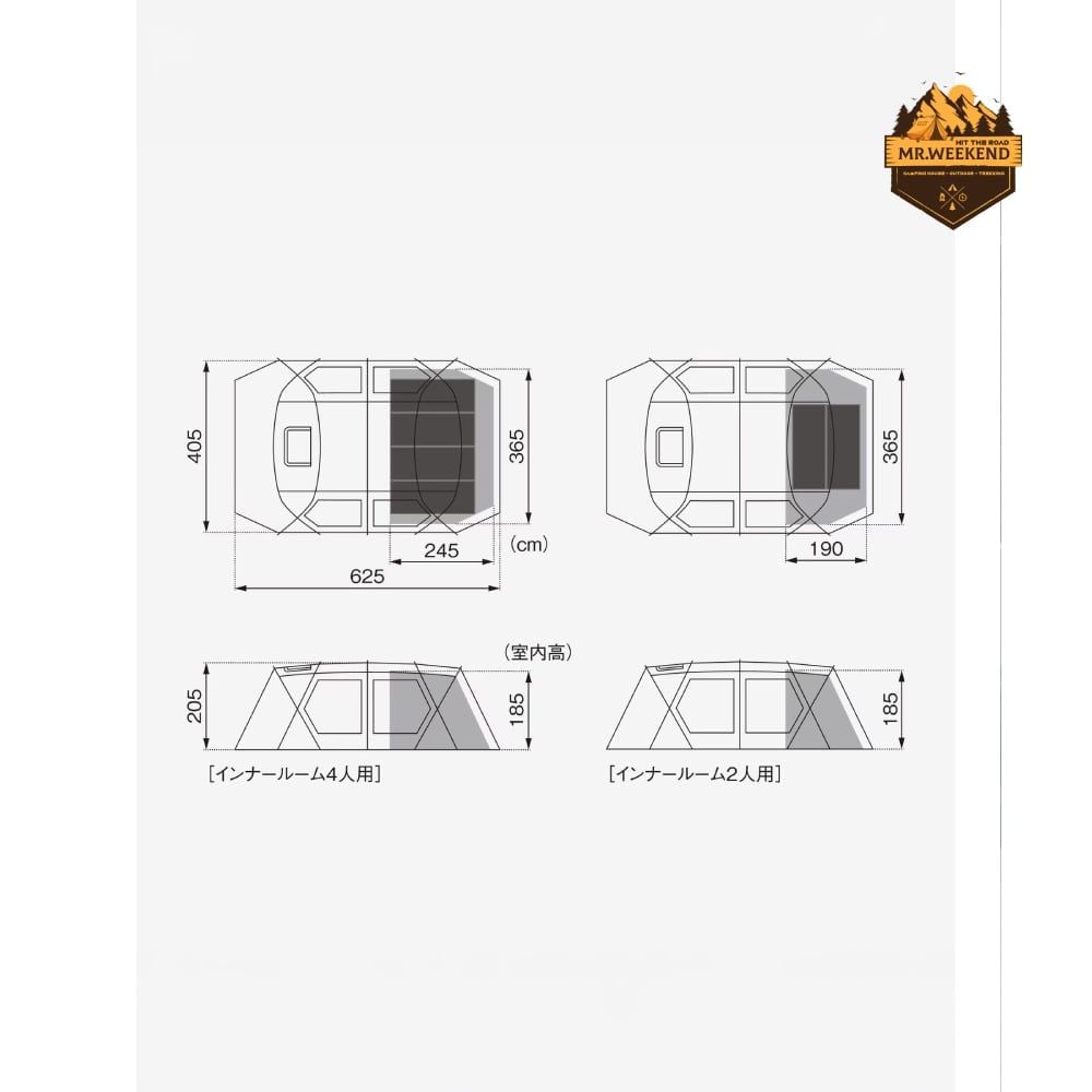 Lều Cắm Trại 2 Phòng Snow Peak Landlock X (TP-672)