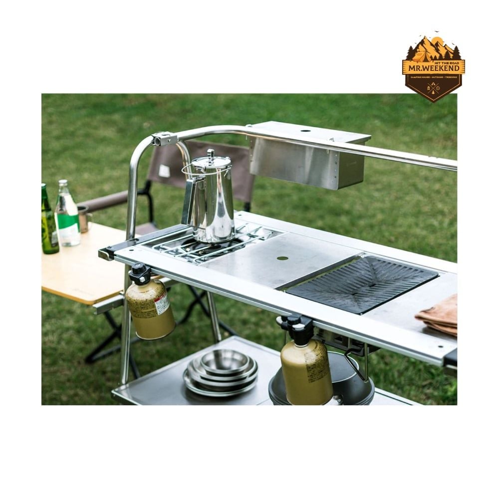Bàn Bếp Dã Ngoại Inox Snow Peak Stainless Steel Kitchen Table (LV-310)