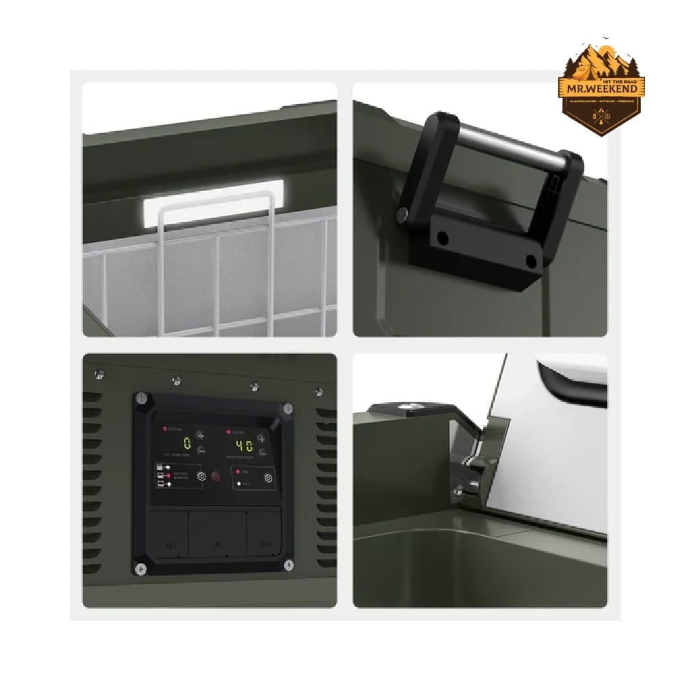 Tủ Lạnh Dã Ngoại Xe Hơi Vỏ Thép ICECO VL75ProD Olive Dual Zone (75L)