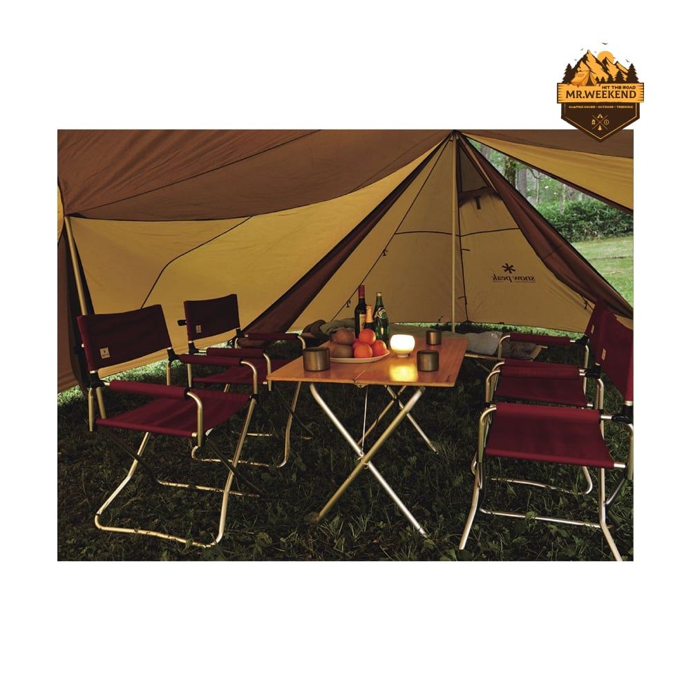 Bàn Dã Ngoại Xếp Gọn Snow Peak One-Action Table Bamboo (LV-010TR)