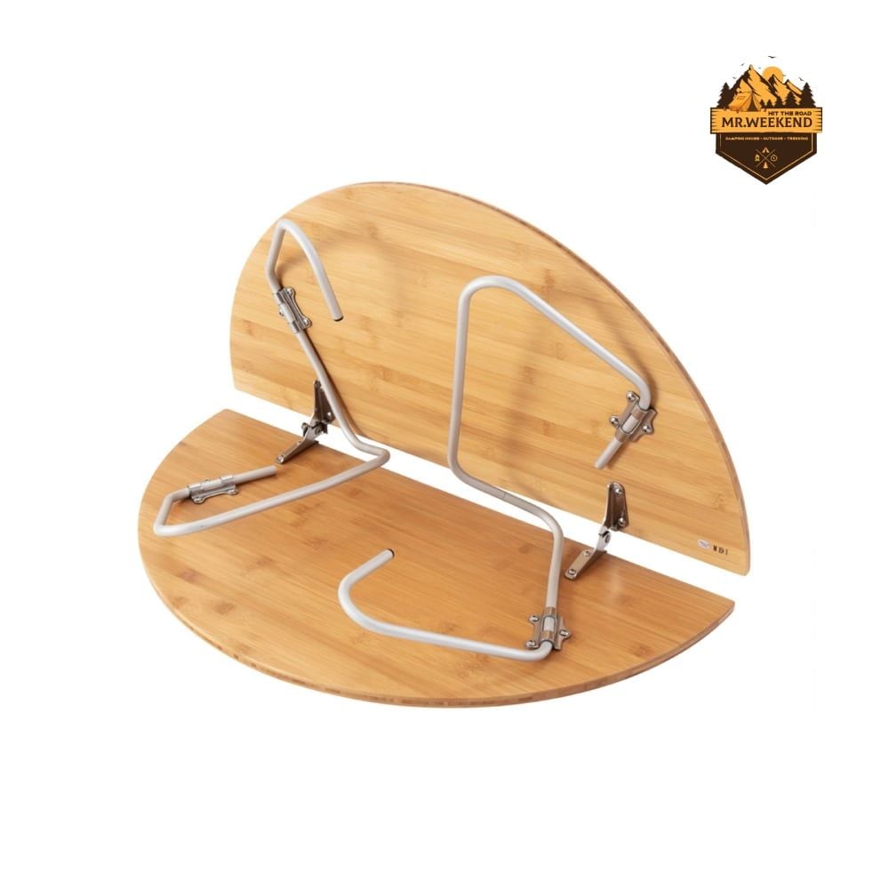 Bàn Tròn Gỗ Tre Dã Ngoại Snow Peak One-Action Low Table M LV-071TR