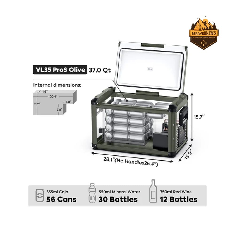 Tủ Lạnh Dã Ngoại Xe Hơi Vỏ Thép ICECO VL35ProS Olive Single Zone (35L)