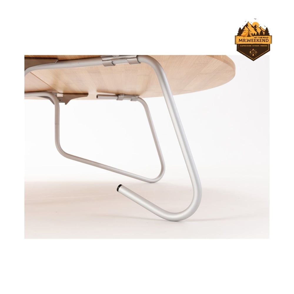 Bàn Tròn Gỗ Tre Dã Ngoại Snow Peak One-Action Low Table M LV-071TR
