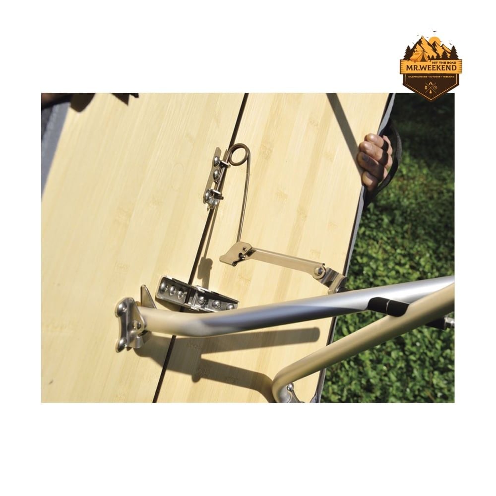 Bàn Dã Ngoại Xếp Gọn Snow Peak One-Action Low Table Bamboo (LV-100TR)