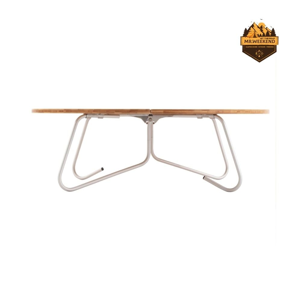 Bàn Tròn Gỗ Tre Dã Ngoại Snow Peak One-Action Low Table M LV-071TR