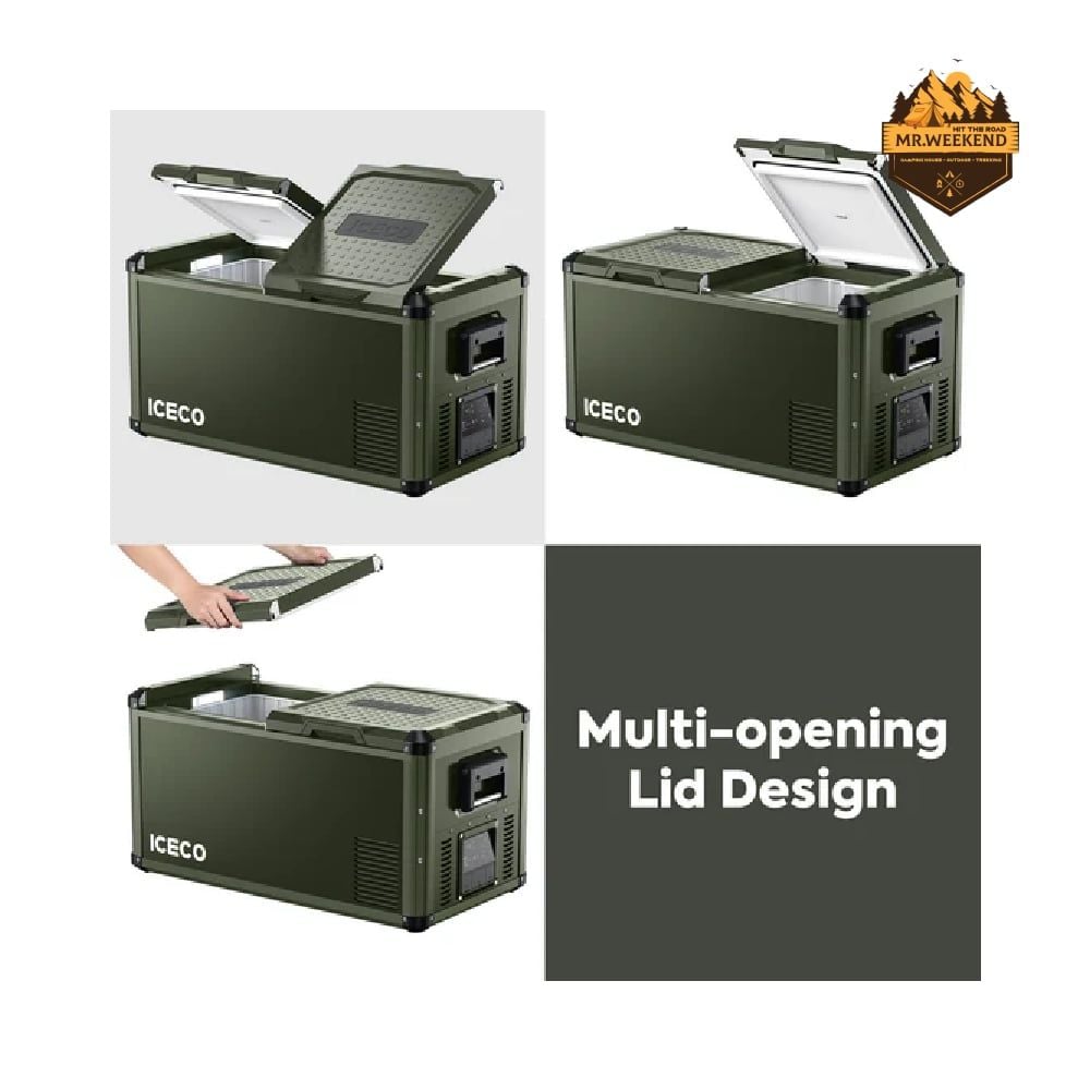 Tủ Lạnh Dã Ngoại Xe Hơi Vỏ Thép ICECO VL75ProD Olive Dual Zone (75L)