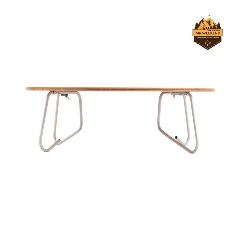 Bàn Tròn Gỗ Tre Dã Ngoại Snow Peak One-Action Low Table M LV-071TR
