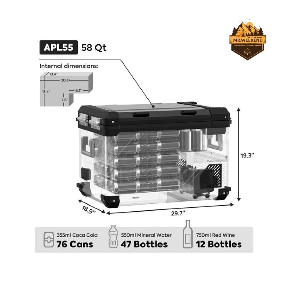 Tủ Lạnh Dã Ngoại Xe Hơi ICECO APL55 Dual Zone 58QT (55L)