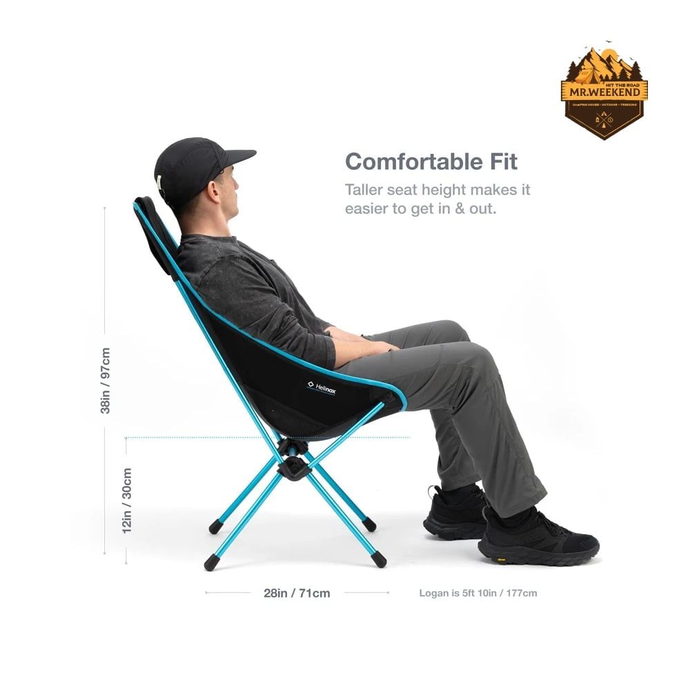 Ghế Dã Ngoại Helinox Sunset Chair Blackout | Tựa Đầu Cao Cấp