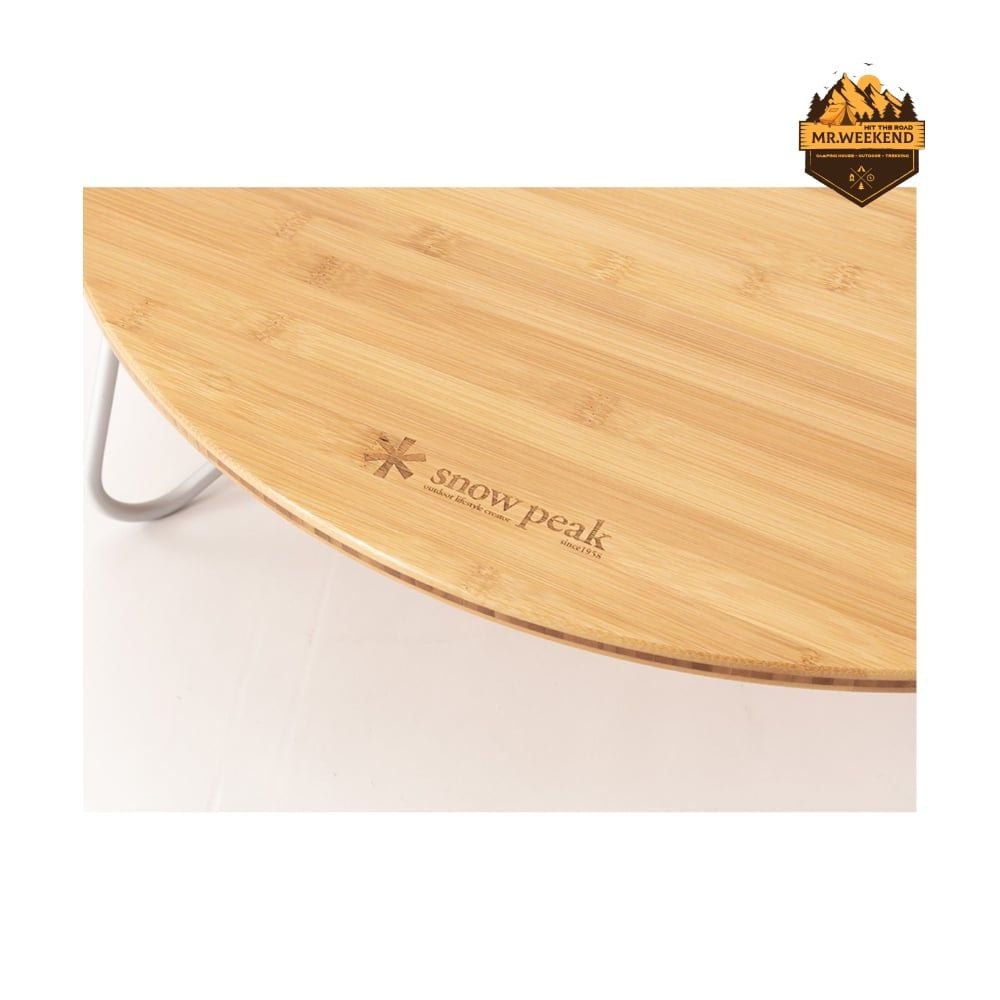 Bàn Tròn Gỗ Tre Dã Ngoại Snow Peak One-Action Low Table M LV-071TR