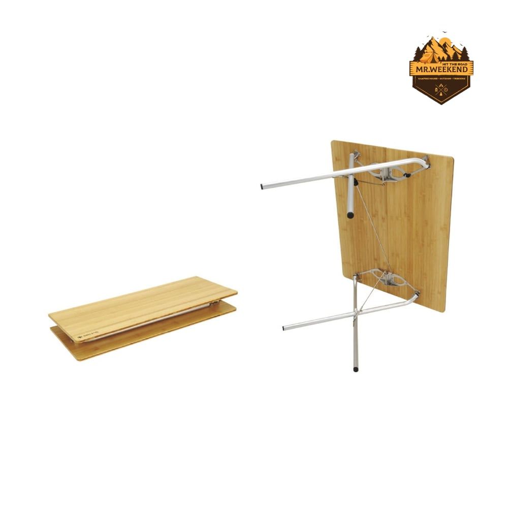 Bàn Dã Ngoại Xếp Gọn Snow Peak One-Action Table Bamboo (LV-010TR)