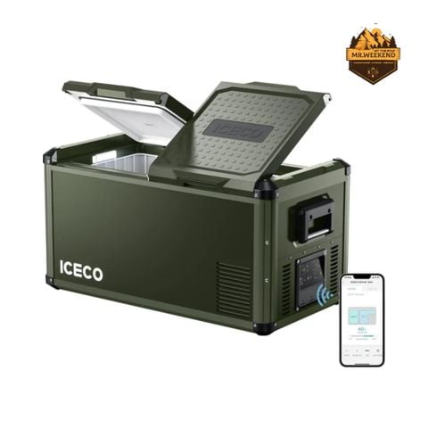 Tủ Lạnh Dã Ngoại Xe Hơi Vỏ Thép ICECO VL75ProD Olive Dual Zone (75L)
