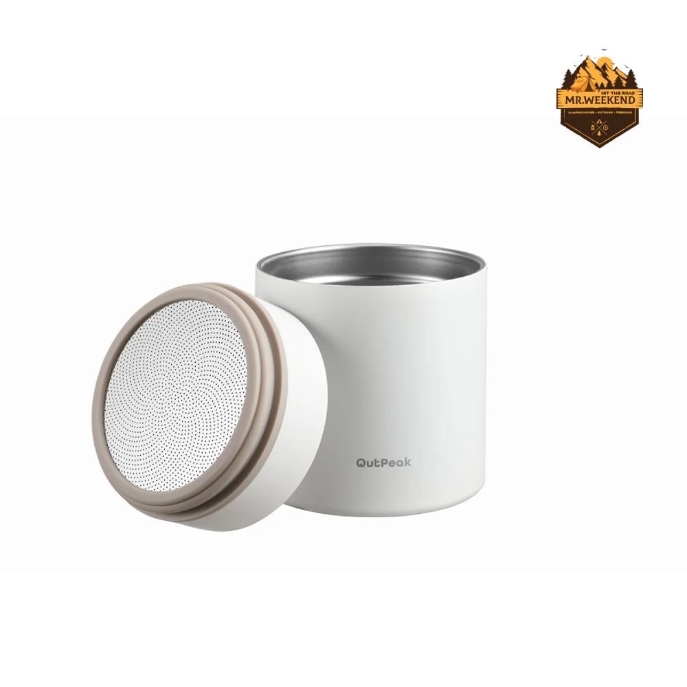 Hũ Hút Chân Không Cà Phê Inox OutPeak Pearl White 500g