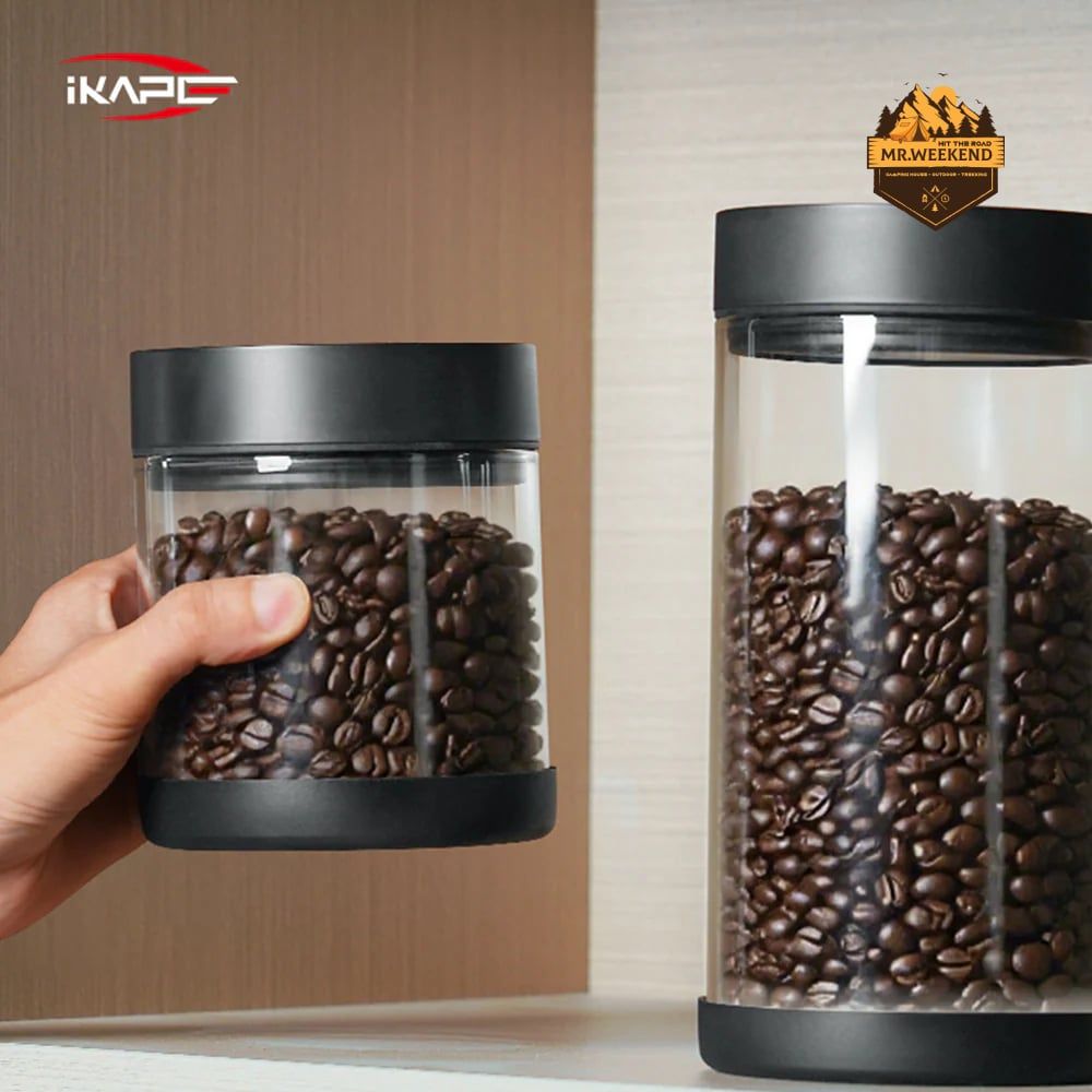 Hộp đựng cà phê hút chân không IKAPE Electric Vacuum Bean Canisters With Digital Display