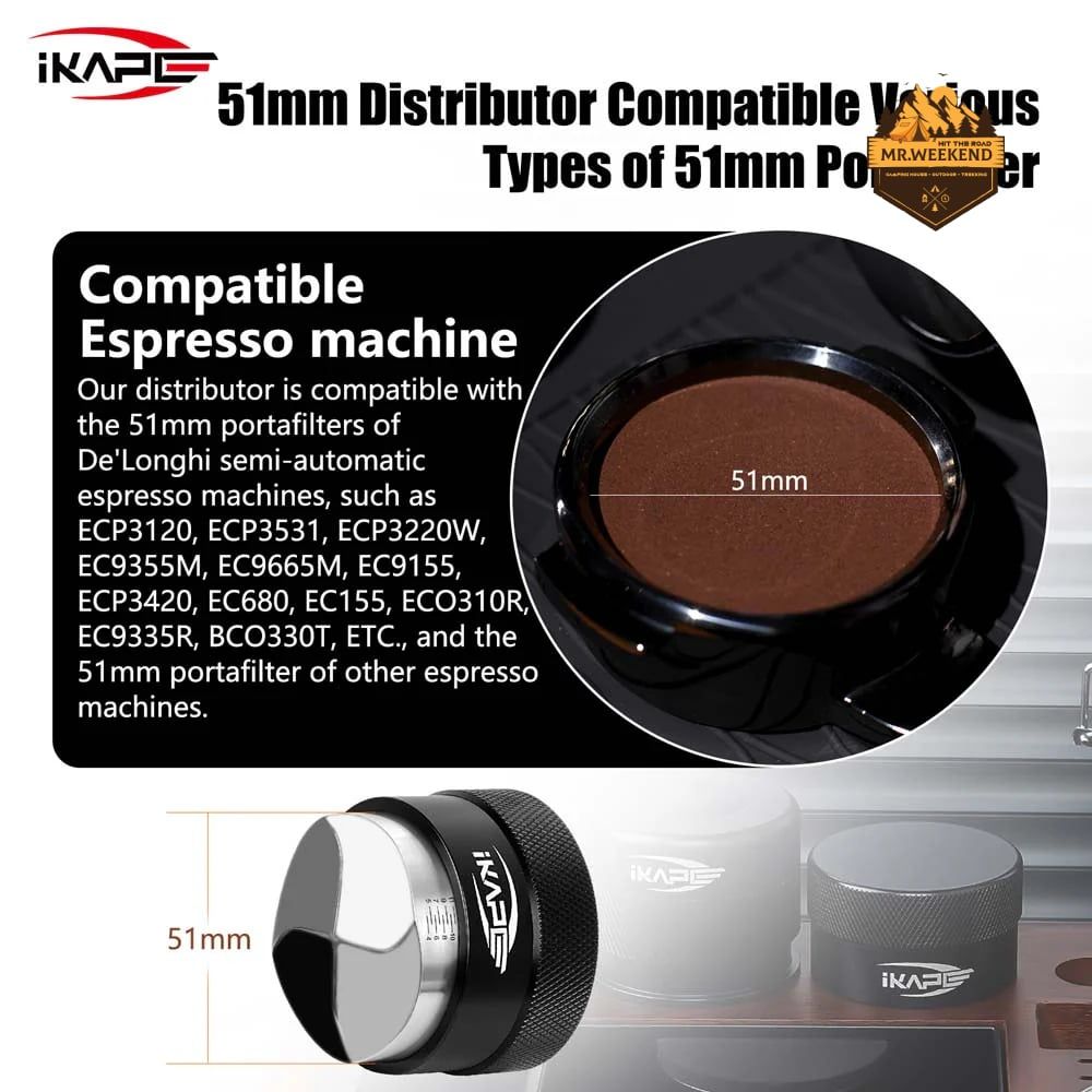 Dụng Cụ Dàn Bột IKAPE Coffee Distributor, Espresso Gravity Distributor (Black)