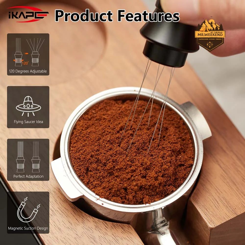 Dụng cụ khuấy bột cà phê IKAPE Espresso WDT Tools, Adjustable Espresso Stirrer for Barista, with Magnetic Stand