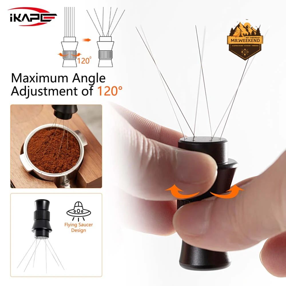 Dụng cụ khuấy bột cà phê IKAPE Espresso WDT Tools, Adjustable Espresso Stirrer for Barista, with Magnetic Stand