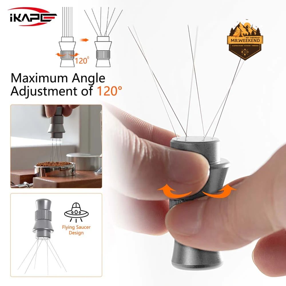 Dụng cụ khuấy bột cà phê IKAPE Espresso WDT Tools, Adjustable Espresso Stirrer for Barista, with Magnetic Stand