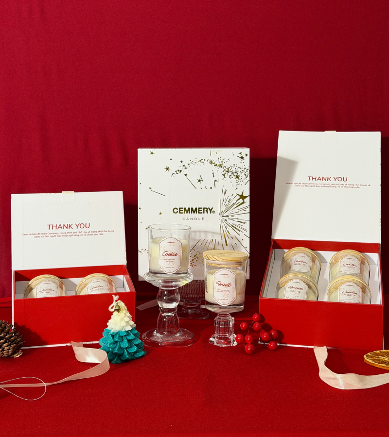  SET 4 NẾN THƠM CEMMERY - LUME CANDLE GIFT BOX 