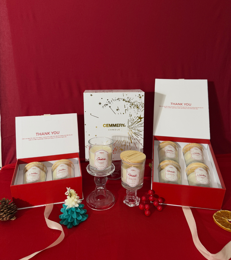 SET 4 NẾN THƠM CEMMERY - LUME CANDLE GIFT BOX 