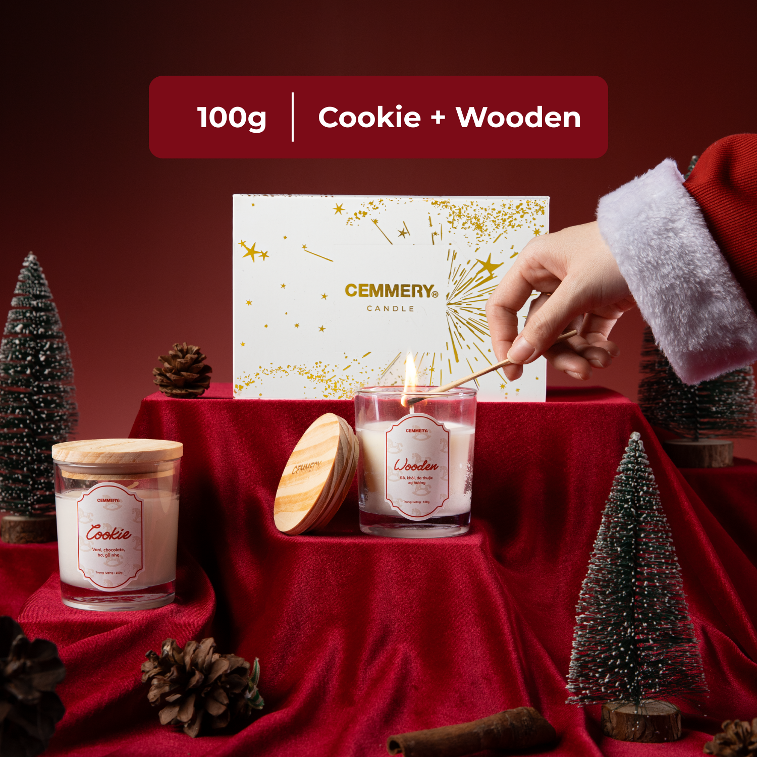  SET 2 NẾN THƠM CEMMERY - LUME CANDLE GIFT BOX 