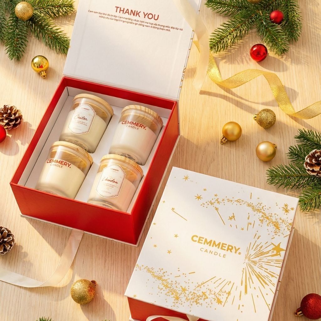  SET 4 NẾN THƠM CEMMERY - LUME CANDLE GIFT BOX 