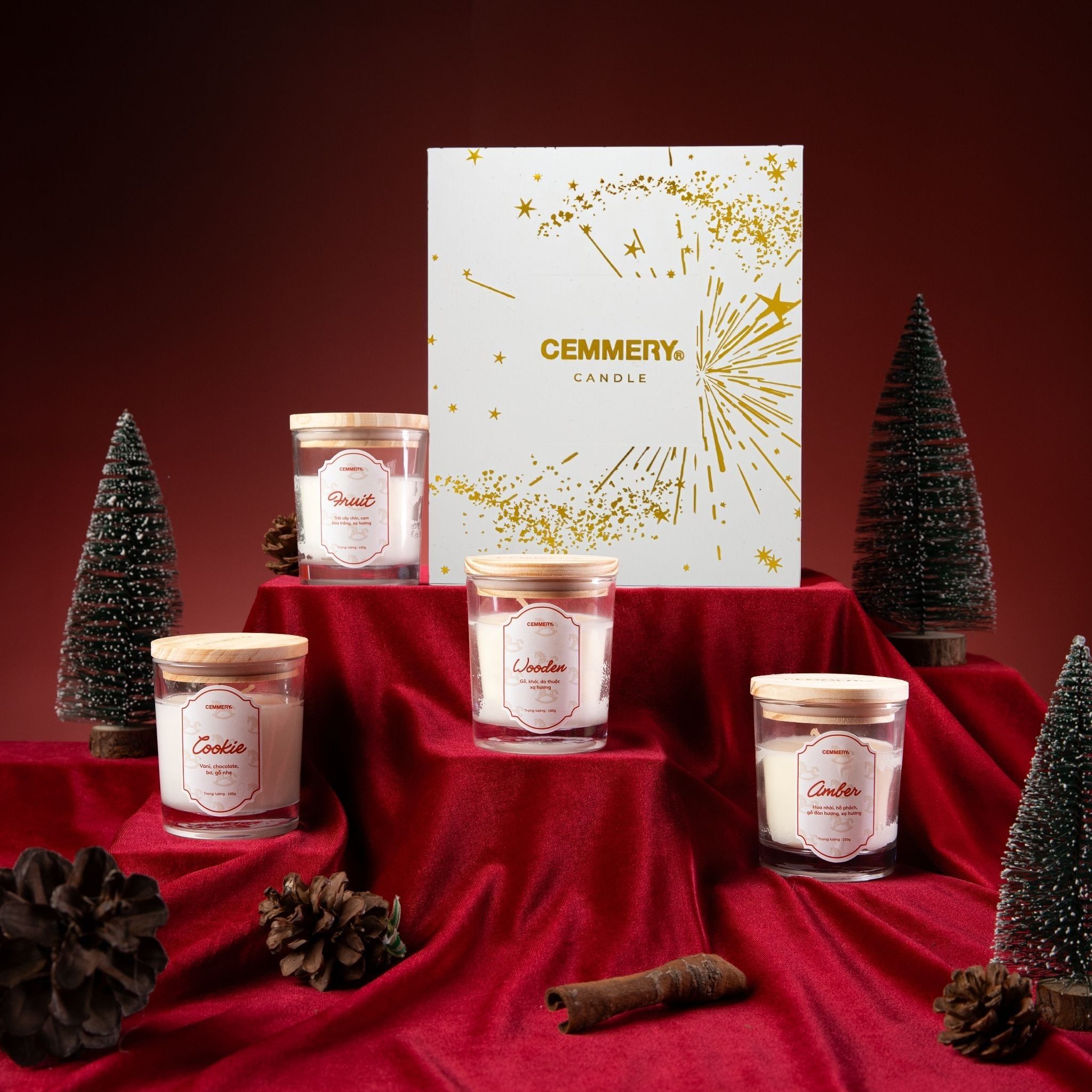  SET 4 NẾN THƠM CEMMERY - LUME CANDLE GIFT BOX 