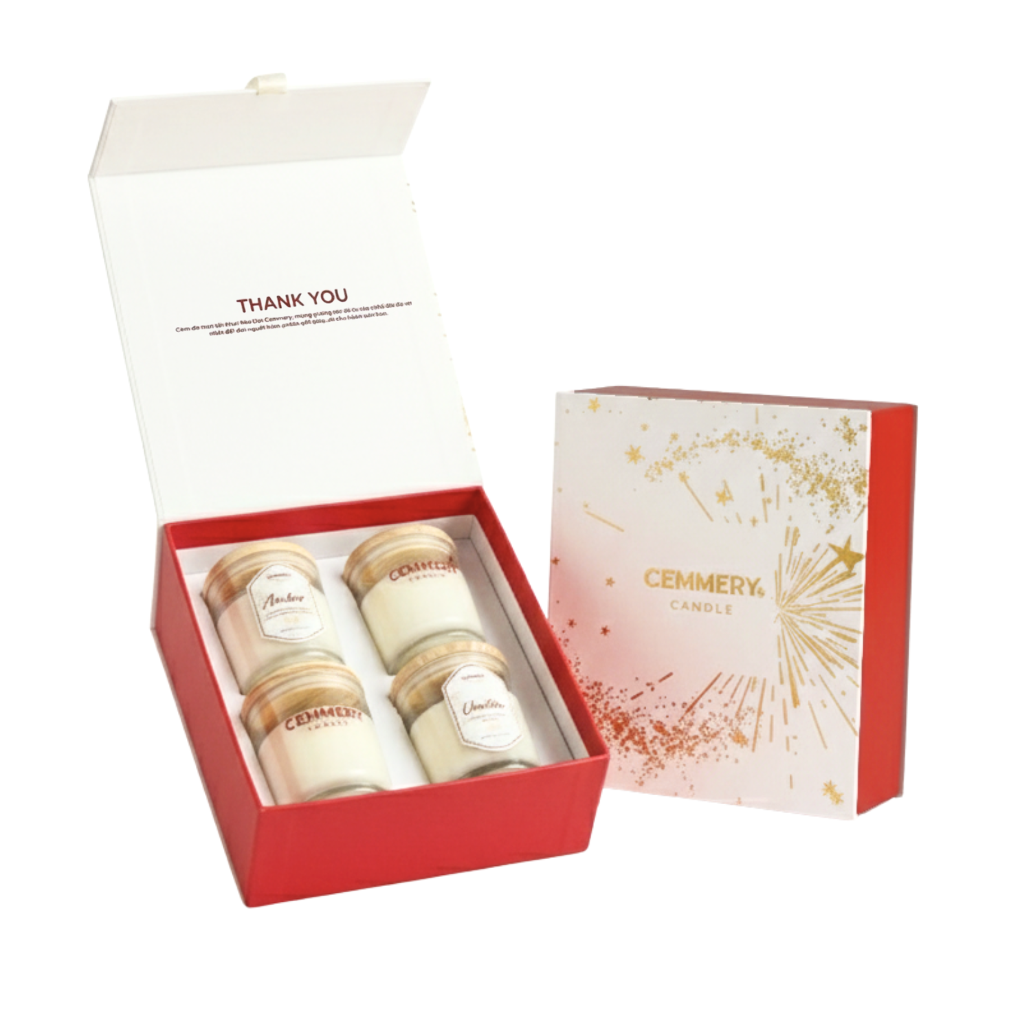  SET 4 NẾN THƠM CEMMERY - LUME CANDLE GIFT BOX 