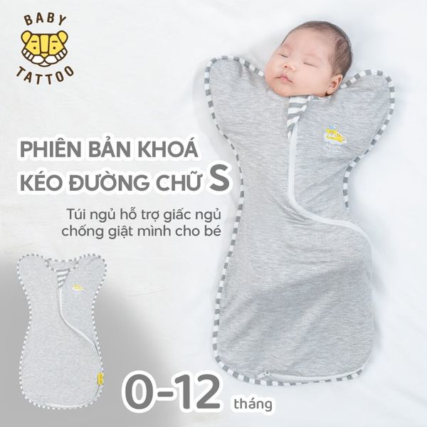  Túi Ngủ, Nhộng Chũn Vải Sợi Tre Khóa Kéo 2 Chiều Chữ S, Chống Giật Mình Cho Bé Sơ Sinh 0-12 Tháng Tuổi 